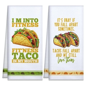 Taco Kitchen Decorative Dish Towels Set of 2,Funny Kitchen Accessories,Hostes... - Picture 1 of 8