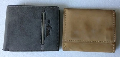 De Colección George/Antonio Basile Jeans DELGADOS Cartera Cuero Genuino Gris/Marrón Foto 1 de 4