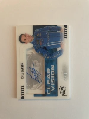 Kyle Larson - 2019 Panini Prime Racing Autograph Auto /10 Clear Vision Black - Image 1 of 2