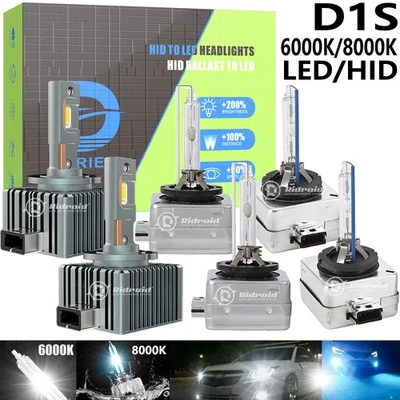 D1S D1R LED Headlight Bulbs/Xenon HID Kit Conversion Kits 6000K White 8000K Blue - Image 1 of 4