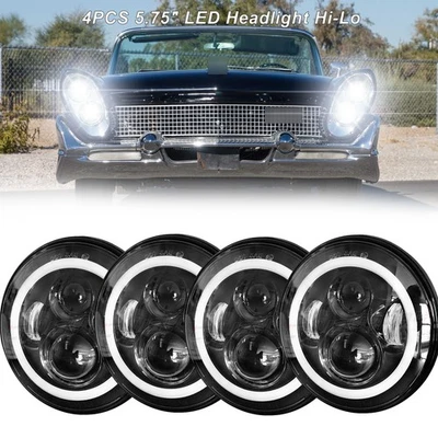 Faro LED 4 piezas 5,75" 5-3/4" alto/bajo DRL para Lincoln Continental 1962-1979 Foto 1 de 4
