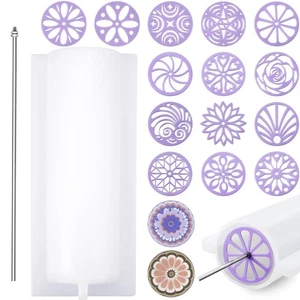 Tessco 16 Pcs Soap Kaleidoscope Pull Through Mold Big Silicone Tube Column Mo... - Picture 1 of 6