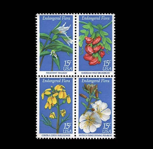 Endngered Flora block of 4 mnh stamps 1978 USA #1786a Flowers Plants - Image 1 of 1