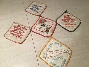 Lot of 5 Vintage Pot Holders-IGA-Golden Crown-White-Exelsior Hollywood Ca. - Picture 1 of 6