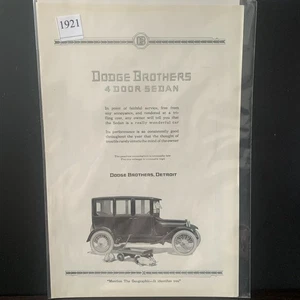 Vintage 1921 Dodge Brothers 4 Door Sedan Ad Advertisement - Picture 1 of 2