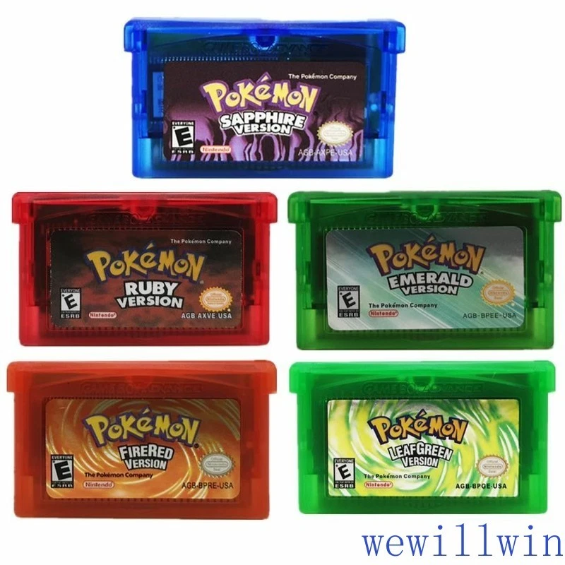 Game Card Ruby/ Sapphire/ Emerald/ Fire Red/ Leaf Green For Pokemon GBM GBA