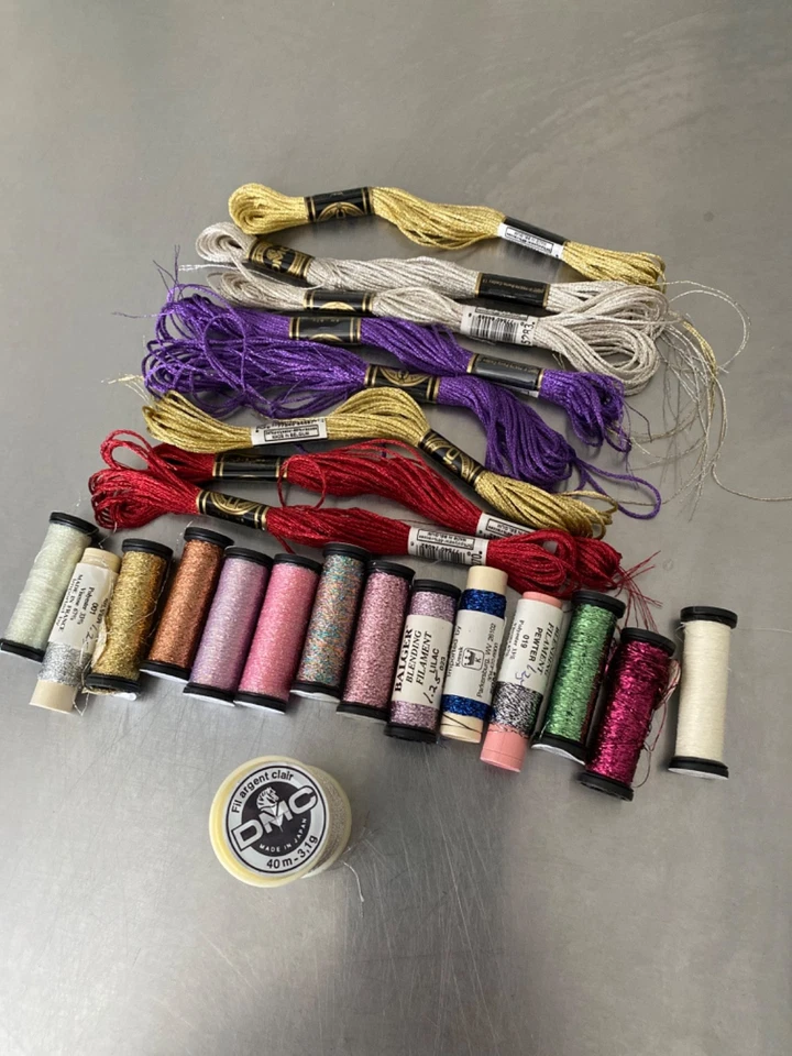 23 Kreinik Balger Metallics Blending Filament  Embroidery Craft Thread mixed lot - Image 1 of 3