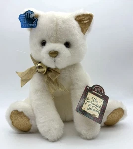 Neu mit Etikett Applause The Enchanted Season "Golden Wishes Kitty" weiße Katze Plüschtier - Bild 1 von 6