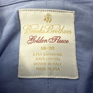 Brooks Brothers Golden Fleece Blue Button Dress Shirt 16 33 Italy USA French Cuf - Picture 1 of 12