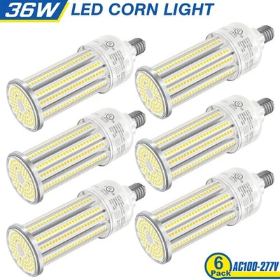 6PCS 5000K Daylight E39 Base 36W LED Corn Light Bulb Warehouse High Bay Light - Image 1 of 4