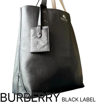 Burberry Reversible Leather Tote Bag Black Men'S A4 Storage Men Bag JPN Original - Image 1 of 4