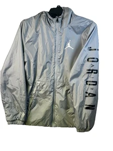 Nike Jordan Jacket Youth XLarge Gray Hooded Jump Coat basketball Fleece Lined J2 - Picture 1 of 11