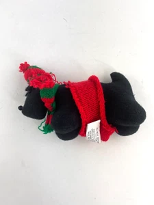 Inesco 1986 Scottie Welpe Hund Plüschtier Stofftier schwarz rot - 5 Zoll breit, 3,5 Zoll lang - Bild 1 von 5