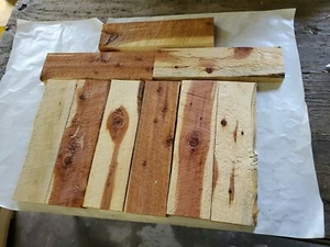 9 pcs. Aromatic Eastern Red Cedar Rough Cut 7/8" - 1" x 3 1/2" Boards 13-1/2" L - Picture 1 of 12