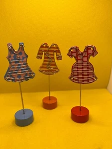 Vintage DESK/TABLETOP Memo Photo Card Recipe Holder W/ALLIGATOR CLIP Set of 3 - Picture 1 of 2