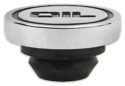 Mr Gasket 9815 Chrome Push In Oil Filler Cap / Plug With Logo - Fits 1.25" Holes - Image 1 of 2