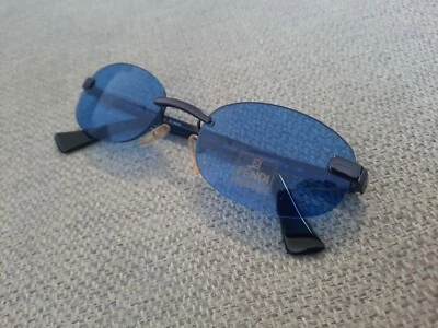 Gafas de sol FENDI Vintage OVAL sin montura FS234 Col azul lentes 52-19 Foto 1 de 4