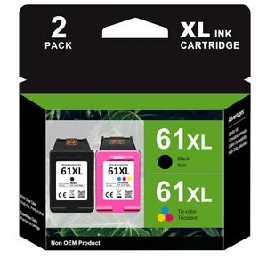 2 Pack 61XL 61 XL Ink Cartridge For HP ENVY 4500 4502 5530 5535 OfficeJet 2620 - Picture 1 of 7