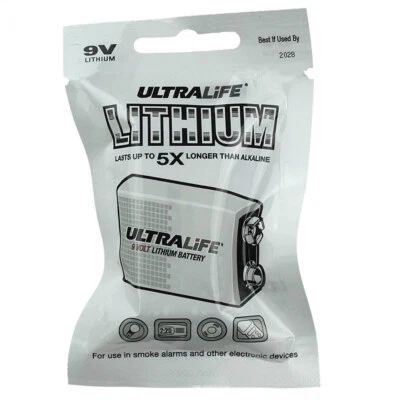 2 PCS Ultralife 9 Volt Lithium Battery with Foil Pack U9VL-FP - Image 1 of 2