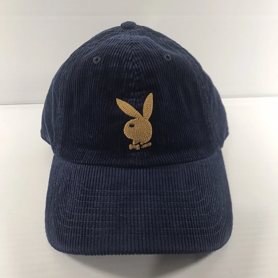 PLAYBOY BLUEBERRY PIE CORDUROY STRAPBACK MENS UNISEX HAT BLUE TAN 21662679