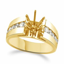 Engagement Ring in 10k Yellow Gold 7Mm 3/4 Carat Diamond Channel Set Semi Mount