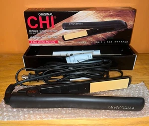 CHI Ceramic Hair Straightening Flat Iron, 1” Plates, Black - Picture 1 of 2