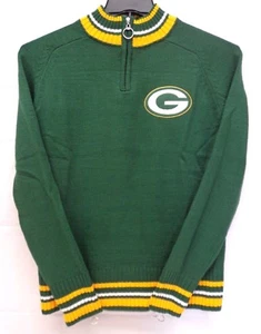 Green Bay Packers Women's M Touch By Alyssa Milano Home Team 1/4 Zip Sweater 756 - Picture 1 of 3