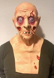 Máscara de látex espeluznante de miedo zombi anciano horror disfraz de Halloween utilería de fiesta - Imagen 1 de 5