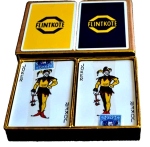 SELLO FISCAL FLINTKOTE Tarjetas de Juego Doble Mazo División de Azulejos Publicidad de Colección - Imagen 1 de 3