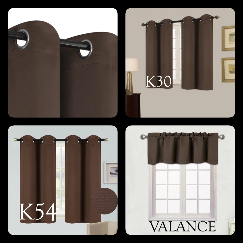 1/2 pieza 100% PANELES CORTOS TÉRMICOS OSCURECIMIENTO GRUESO PESADO CORTINA DE VENTANA O CENEFA  Foto 1 de 1