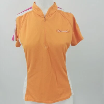 Camiseta deportiva de ciclismo Cannondale Quarter Zip manga corta naranja talla L bolsillo 9F170 Foto 1 de 4