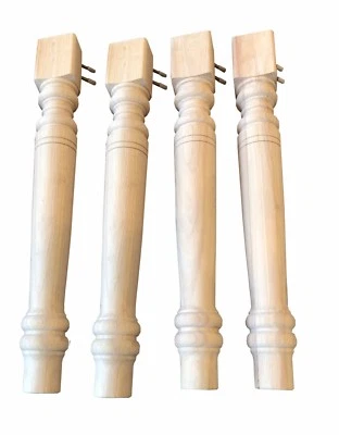 Farmhouse kitchen Table Legs- Turned Wooden Legs. Country Thick round legs - Image 1 of 4