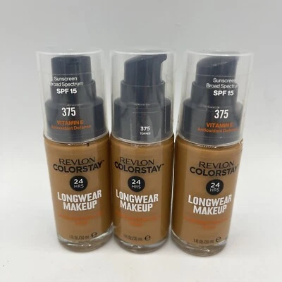 (3) Revlon ColorStay Makeup 24Hr Combination/Oily  SPF 15 375 Toffee (1oz) - Image 1 of 3
