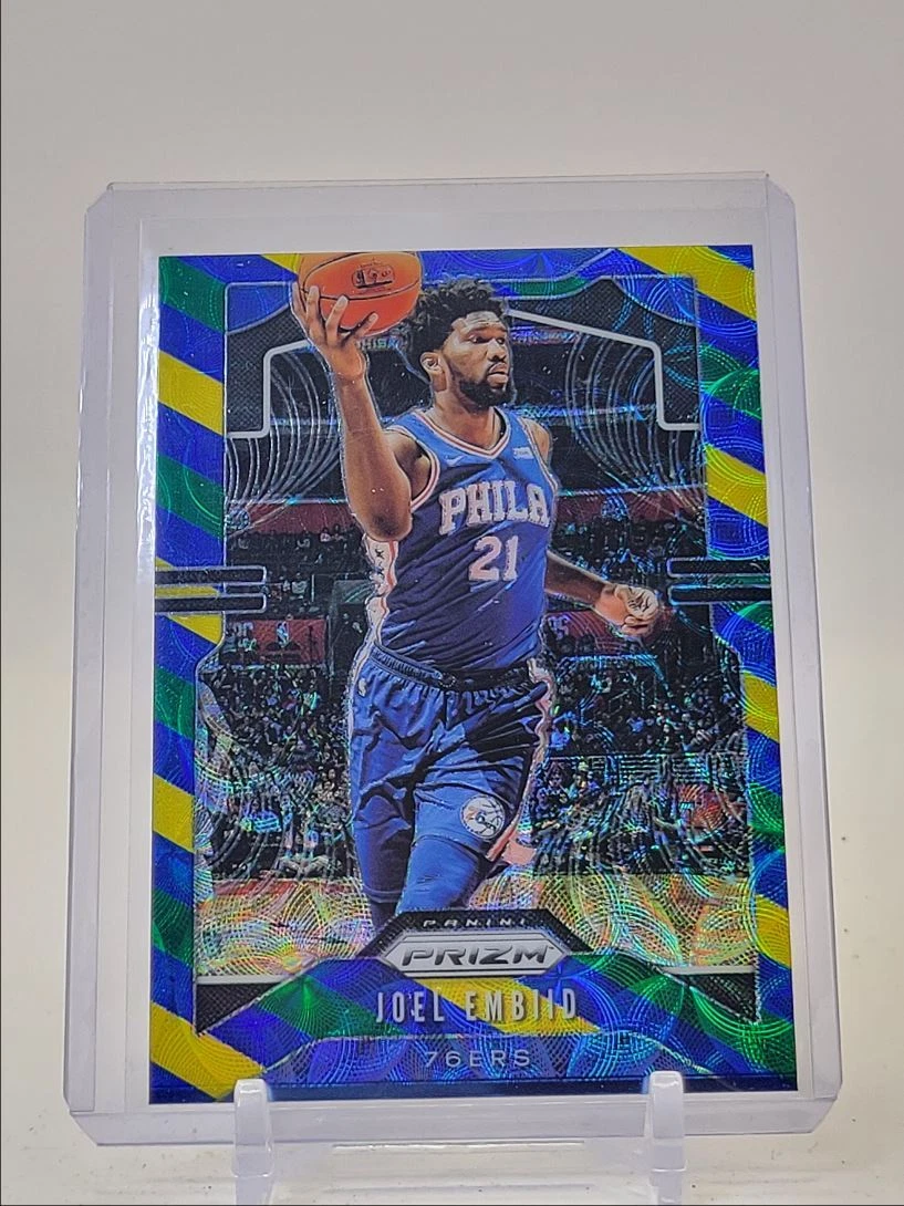 JOEL EMBIID 2019-20 PANINI PRIZM CHOICE BLUE YELLOW GREEN 76ERS Q0398