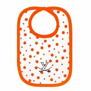 Virginia Cavaliers Polka Dot Bib Newborn Baby 100% Cotton Zelcro Closure NEW - Picture 1 of 1
