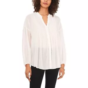 Vince Camuto Women's Women's Drop Shoulder Blouse White S B4HP $89 - Picture 1 of 4