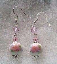 Ceramic Earrings Pink Lily