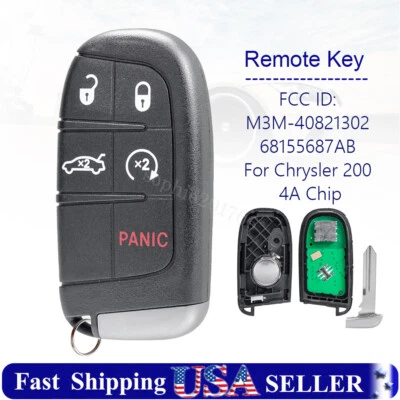 Para Chrysler 200 2015 2016 2017 mando a distancia inteligente llave proximidad 5B M3M-40821302 Foto 1 de 4