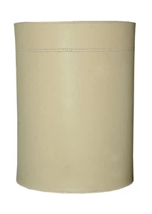Shwaan zylindrischer runder Mülleimer aus Leder, Geschirr Leder Büro, Zuhause beige - Bild 1 von 9