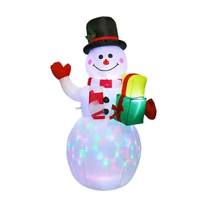 5FT Christmas Inflatables Snowman Shaped  Rotating Colored  Blow D8D3 - Picture 1 of 11