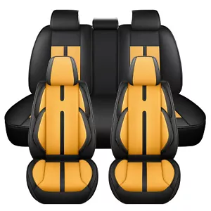 For Nissan Leather Car Seat Covers Full Set 5-Seats Front Rear Protector Cushion - Picture 1 of 20