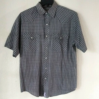 Cobra Creek Mens Western Shirt Short Sleeve Plaid Pearl Snap Size M - Image 1 of 4