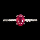 Heated Oval Ruby 7x5mm Simulated Cz Gemstone 925 Sterling Silver Jewelry Ring