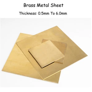Natural Brass Sheet Metal Guillotine Cut - 0.5mm To 6.0mm Thick - Multiple Sizes - Picture 1 of 12