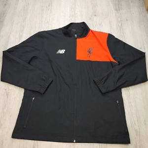 New Balance Official Liverpool FC Men's Full Zip Track Jacket Soccer Black Red - Picture 1 of 11