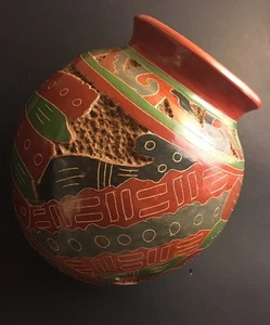 Tribal? POTTERY Clay Jar - Foto 1 di 6