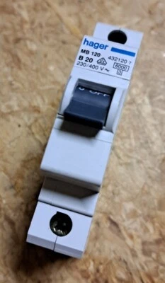 Hager MB120 432120 B20A fusible automático interruptor de protección de línea B20 MB 120 Foto 1 de 4