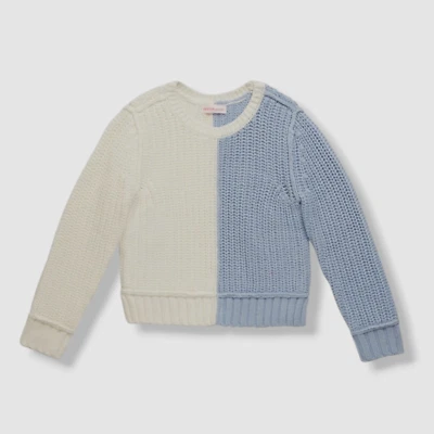 $60 Design History Girl's Blue Colorblocked Sweater Size 6 - Image 1 of 4