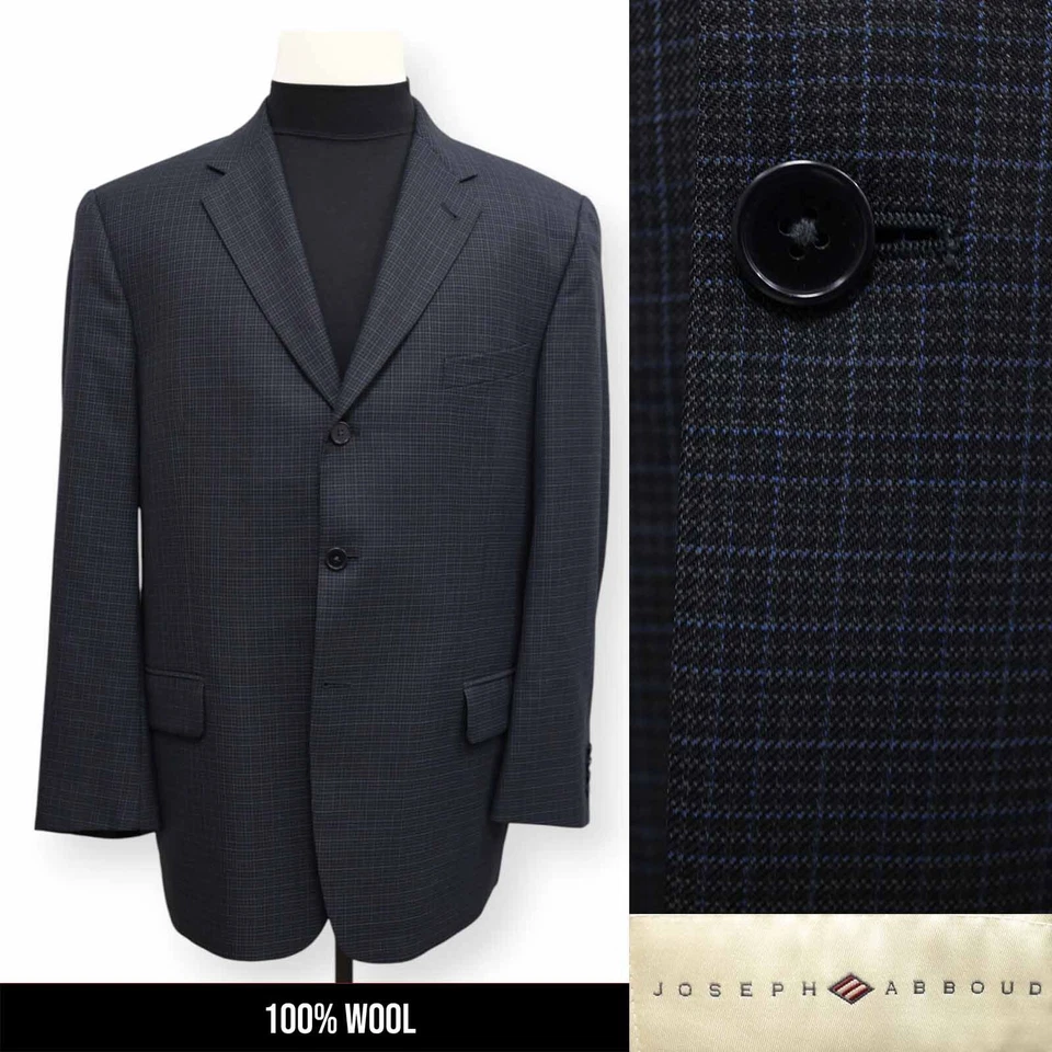 JOSEPH ABBOUD Hombre Multicolor Rejilla 100% LANA Abrigo Deportivo Traje Chaqueta Blazer 44 R Foto 1 de 4