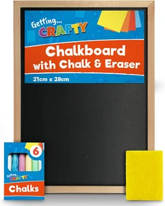 Large Black Board Wooden Framed Small Chalk Board School Office Notice Board UK - Picture 1 of 12